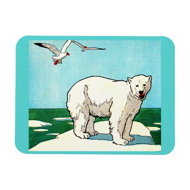 Ímã urso polar e gaivotas (Horizontal)