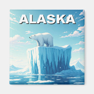 Imã Urso Polar em Cartaz do Alasca Iceberg