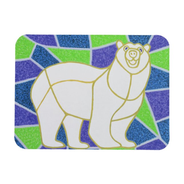 Ímã Urso Polar em Vidro Estreitado (Horizontal)