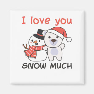 Imã Urso Polar Eu Te Amo Neve Muito Pun Neve