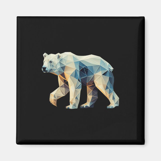 Imã Urso Polar Geométrico - Motif Geométrico - Ambient (Frente)