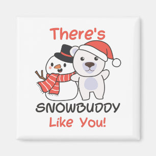 Imã Urso Polar Há Amigo de Neve Como Snowman Pun Magn