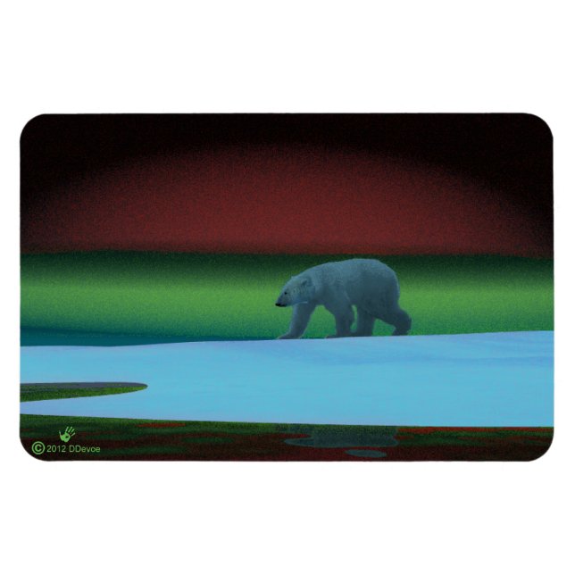 Ímã Urso Polar Luzes Polares (Horizontal)