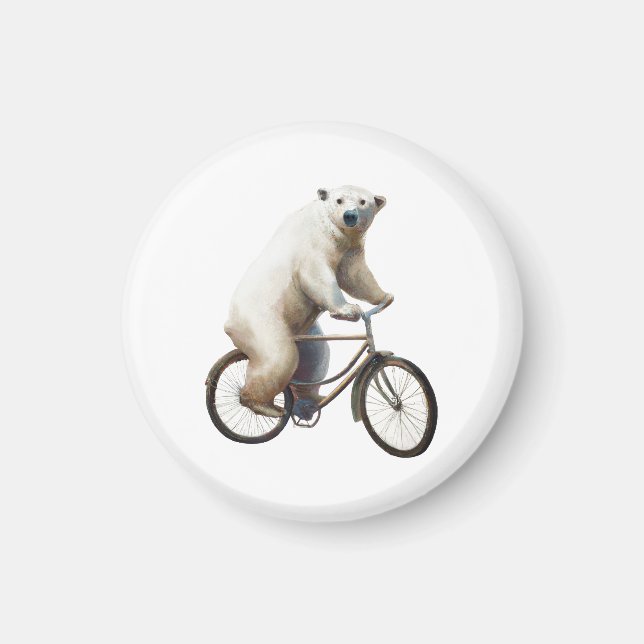 Imã Urso Polar Na Bicicleta (Frente)