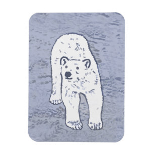 Ímã Urso Polar na Pintura no Gelo - Arte Original da V