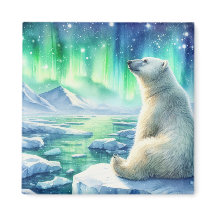 Urso Polar Olhando as Estrelas de Forma Realista Í