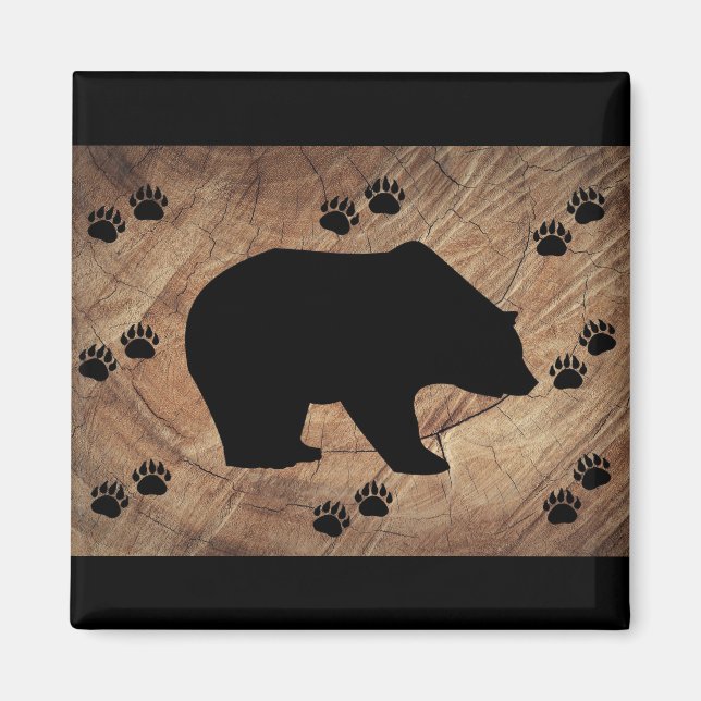 Imã Urso Preto E Pistas De Urso (Frente)
