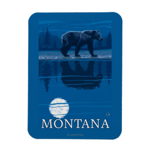 Ímã Urso que anda em viagens vintage do luar