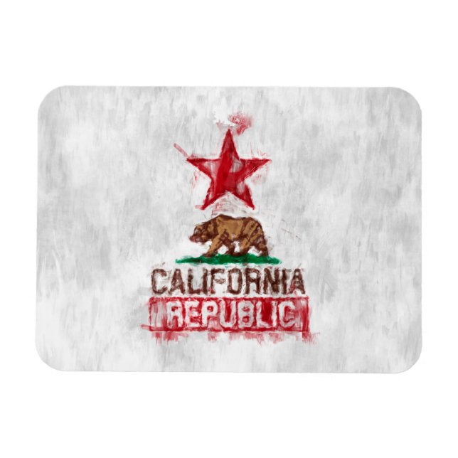 Ímã Urso Sinalizador da República da Califórnia em Est (Horizontal)