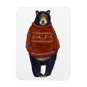 Ímã Urso vermelho da camisola da rena