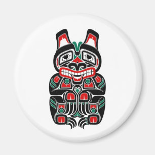 Imã Urso vermelho e verde do espírito do Haida