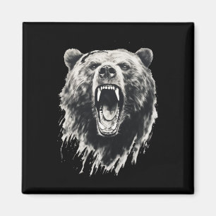 Imã Urso Vintage Urso Pardo Bravo Caminhada Acampament