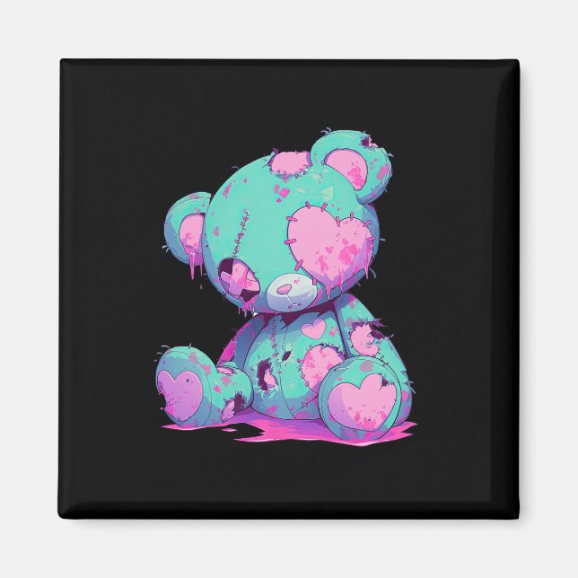 Imã Urso Zombie Testemunha Cutada e Gótico do Pastel K (Frente)