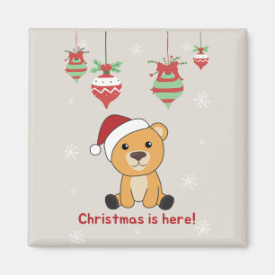 Imã Ursos Coloridos Brancos Felizes De Natal