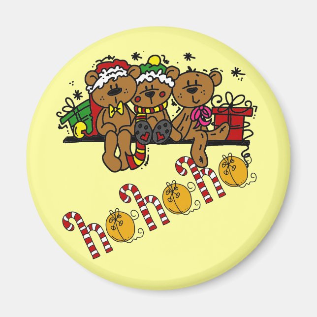 Imã Ursos de Natal e Sinos de Jingle (Frente)