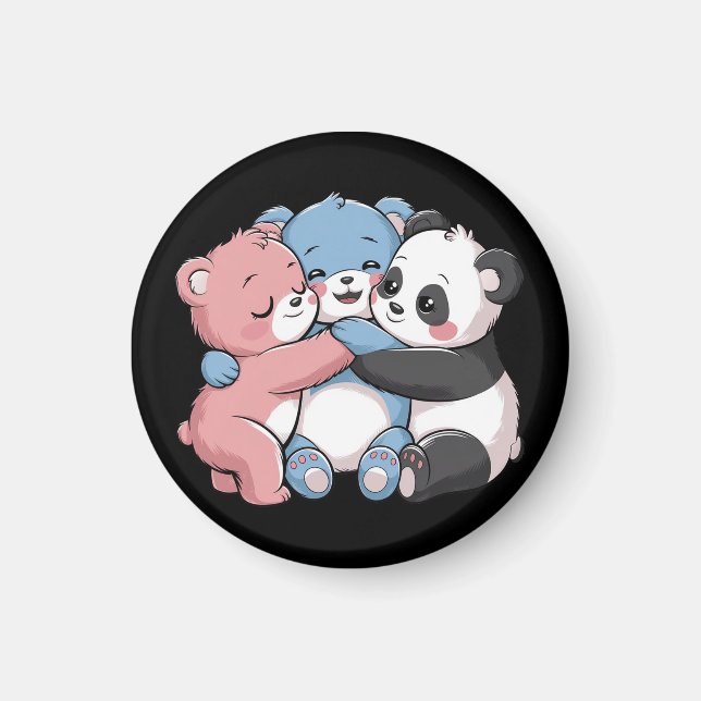 Imã Ursos de Teddy Bonitos com Panda (Frente)