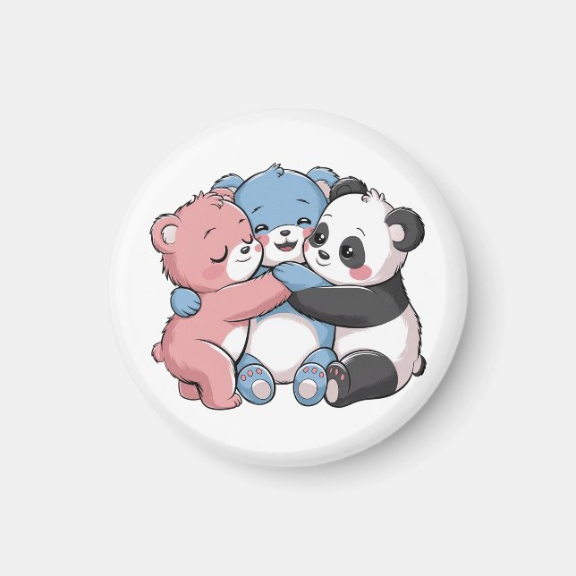 Imã Ursos de Teddy Bonitos com Panda (Frente)