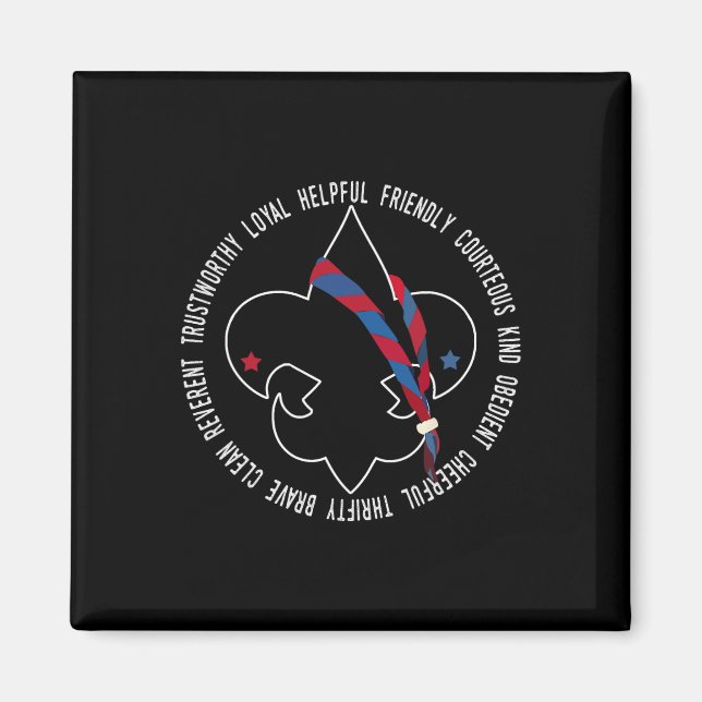 Imã Us America Flag Scouting Law For Kids  (Frente)