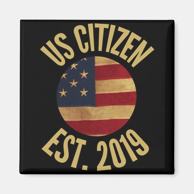 Imã Us Citizenship 2019 Gif American Flag Usa  (Frente)