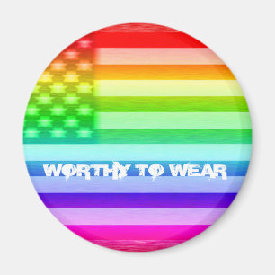 Imã US Flag Rainbow - Digno de Veste