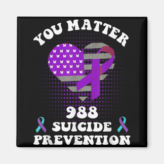 Imã Us Flag You 988 Suicide Prevention Awareness Ribbo