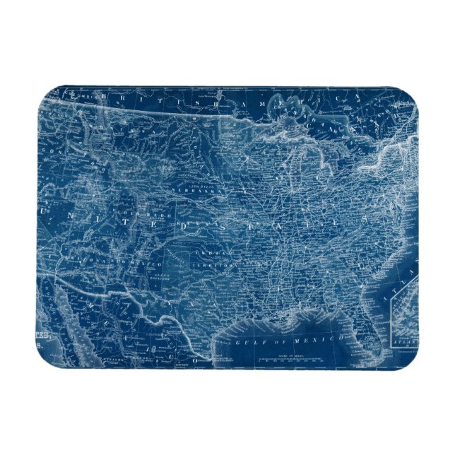 Ímã US Map Blueprint (Horizontal)