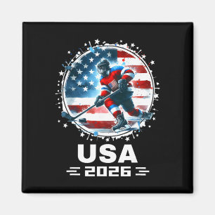 Imã Usa 2026 Hóquei Bandeira Americana Mulheres Homens