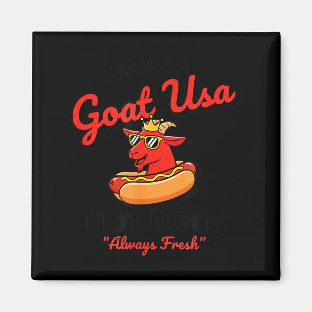 Imã Usa Famous Goat Usa Hot Dogs, Funny American Bbq & (Frente)