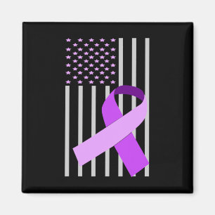 Imã USA Flag Alzheimer Ribbon Alzheimer Disease Awaren