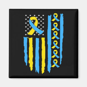 Imã USA Flag Down Syndrome Awareness for men women kid