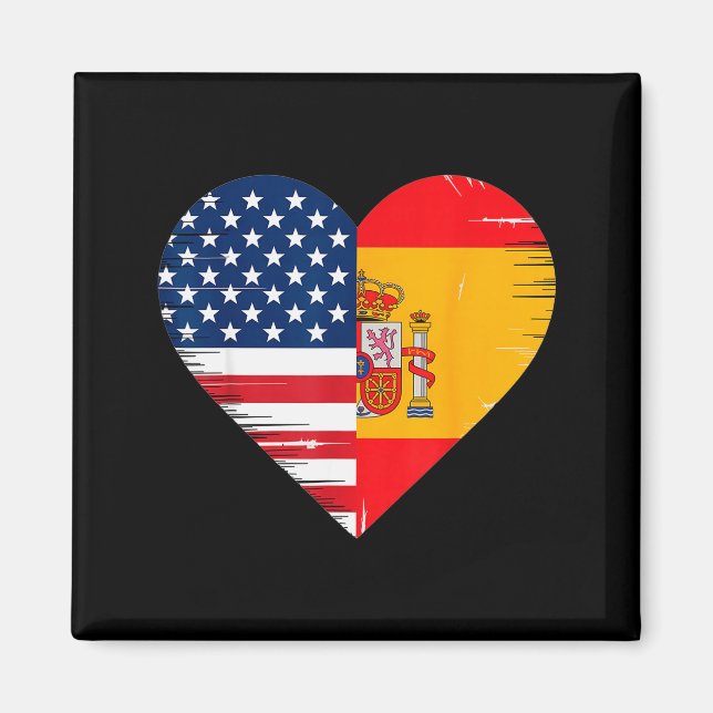 Imã Usa Spain Heart - Dual Citizenship  (Frente)