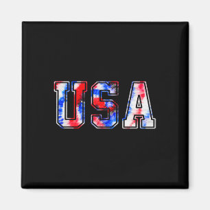 Imã Usa Tie Dye Patriótico Vermelho Branco Azul 4 De J