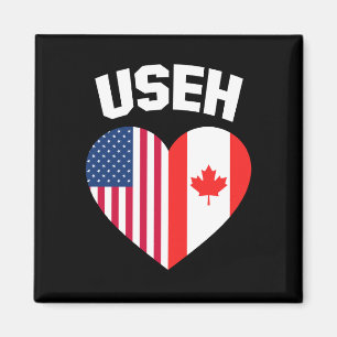 Imã USEH America Canada Flag Funny American