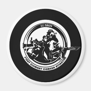 Imã USN COMBAT CÂMERA Grande, Íman de 3 Polegadas