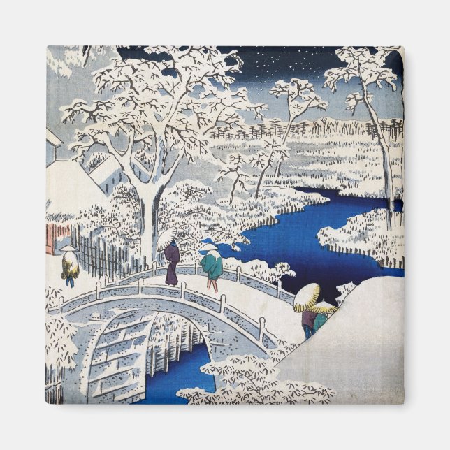 Imã Utagawa Hiroshige - Drum Bridge at Meguro (Frente)