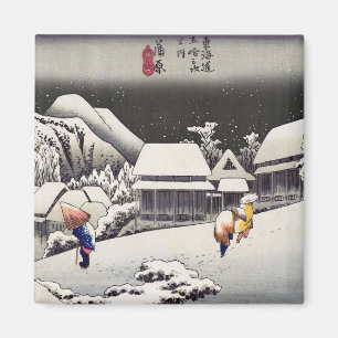 Imã Utagawa Hiroshige - Neve à noite em Kanbara