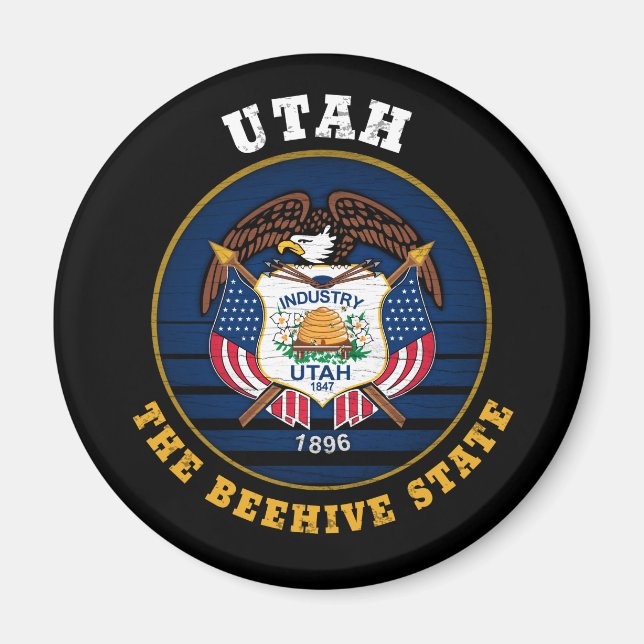 IMÃ UTAH BEEHIVE STATE FLAG (Frente)