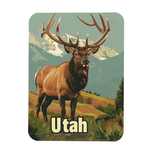 Ímã Utah Elk (Vertical)