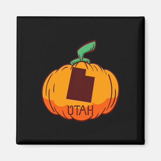 Imã Utah EUA Pumpkin Halloween Art Design Call Se (Frente)
