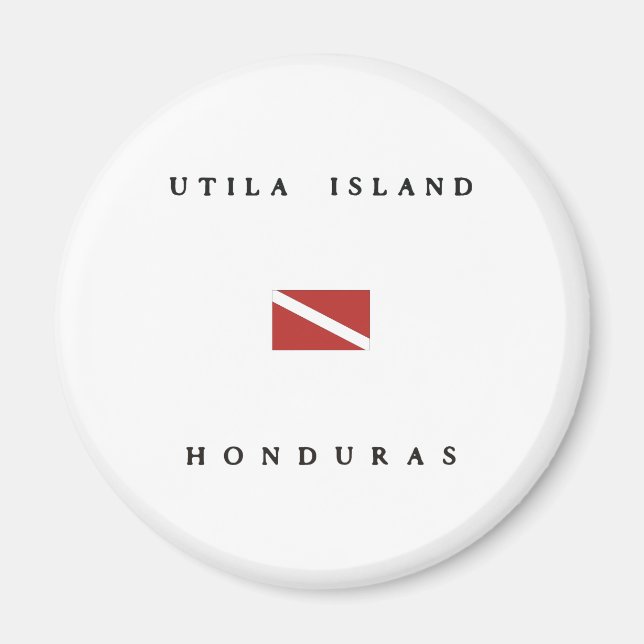 Imã Utila Island Honduras Scuba Dive Flag (Frente)