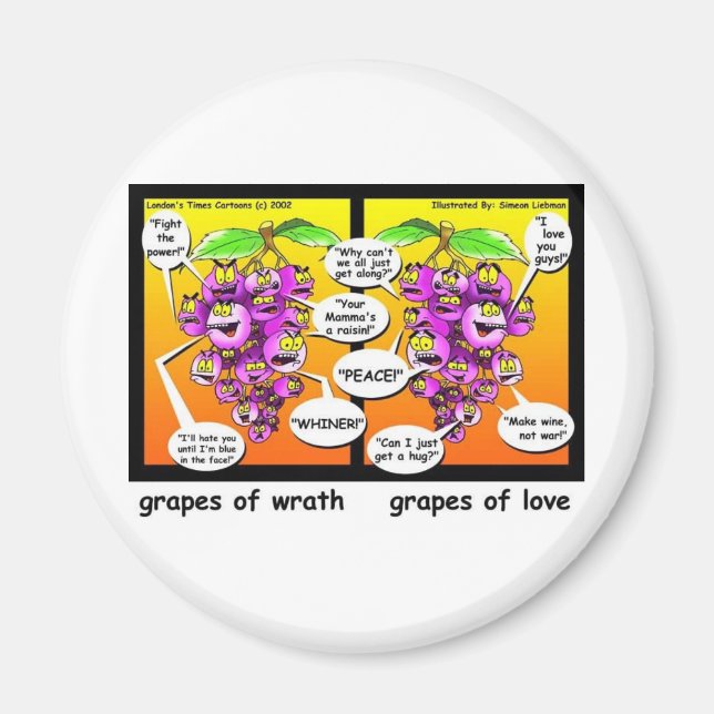 Imã Uvas de Ira, Amor & Guerra Presentes e Camisetas D (Frente)