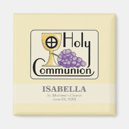 Imã Uvas e Cálice da Primeira Comunhão, Personalizável