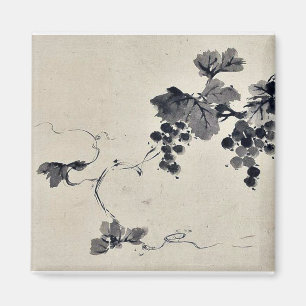 Imã Uvas em uma videira Ukiyo-e.
