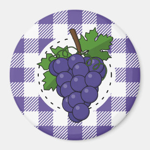 Imã Uvas no Xadrez Violeta Branco