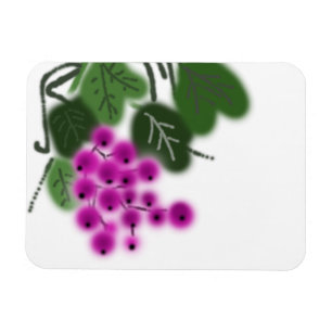 Ímã uvas roxas e folhas verdes