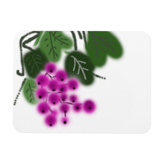 Ímã uvas roxas e folhas verdes (Horizontal)