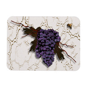 Ímã Uvas Roxas Elegantes Rústicas