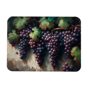 Ímã Uvas Roxas na Pintura a Óleo de Vinha