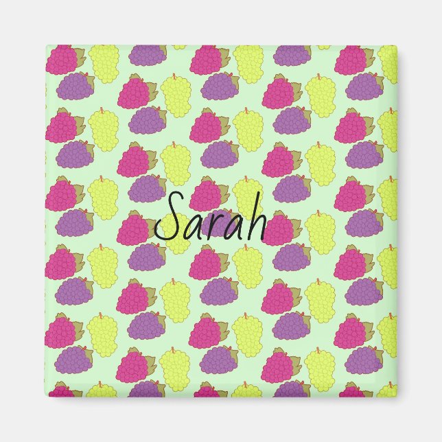 Imã Uvas Vermelhas, Verdes E Roxas (Frente)