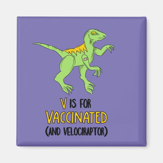 Imã V é para Vacinado e Velociraptor (Frente)